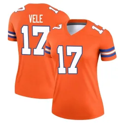 Women's Devaughn Vele Denver Broncos No.17 Legend Alternate Mile High Collection 1977 Throwback Jersey - Orange