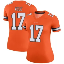 Women's Devaughn Vele Denver Broncos No.17 Legend Color Rush Jersey - Orange