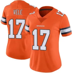 Women's Devaughn Vele Denver Broncos No.17 Limited Color Rush Vapor Untouchable Jersey - Orange