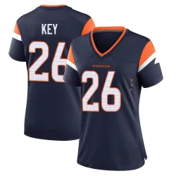 Women's Devon Key Denver Broncos No.26 Game Alternate Jersey - Navy