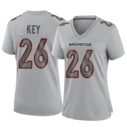 Women's Devon Key Denver Broncos No.26 Game Atmosphere Fashion Jersey - Gray
