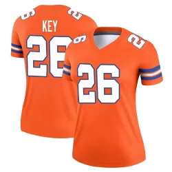 Women's Devon Key Denver Broncos No.26 Legend Alternate Mile High Collection 1977 Throwback Jersey - Orange