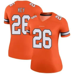 Women's Devon Key Denver Broncos No.26 Legend Color Rush Jersey - Orange