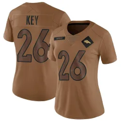 Women's Devon Key Denver Broncos No.26 Limited 2023 Salute To Service Jersey - Brown