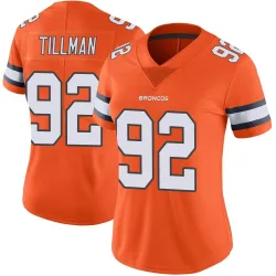Women's Dondrea Tillman Denver Broncos No.92 Limited Color Rush Vapor Untouchable Jersey - Orange