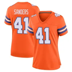 Women's Drew Sanders Denver Broncos No.41 Game Alternate Mile High Collection 1977 Throwback Jersey - Orange