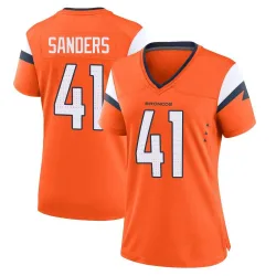 Women's Drew Sanders Denver Broncos No.41 Game Jersey - Orange