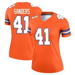 Women's Drew Sanders Denver Broncos No.41 Legend Alternate Mile High Collection 1977 Throwback Jersey - Orange