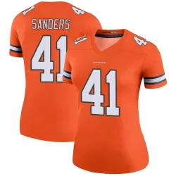Women's Drew Sanders Denver Broncos No.41 Legend Color Rush Jersey - Orange