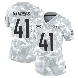 Women's Drew Sanders Denver Broncos No.41 Limited 2024 Salute to Service Jersey - Arctic Camo