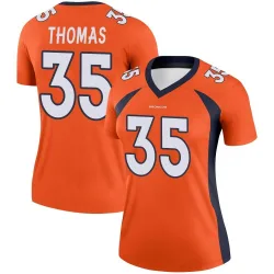 Women's Dymonte Thomas Denver Broncos No.35 Legend Jersey - Orange