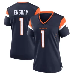 Women's Evan Engram Denver Broncos No.1 Game Alternate Jersey - Navy