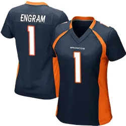 Women's Evan Engram Denver Broncos No.1 Game Alternate Jersey - Navy Blue