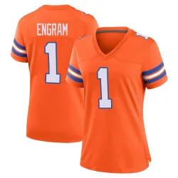 Women's Evan Engram Denver Broncos No.1 Game Alternate Mile High Collection 1977 Throwback Jersey - Orange