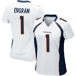 Women's Evan Engram Denver Broncos No.1 Game Jersey - White