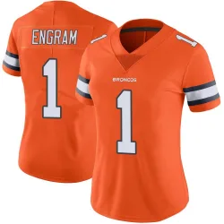 Women's Evan Engram Denver Broncos No.1 Limited Color Rush Vapor Untouchable Jersey - Orange