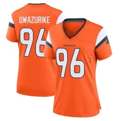 Women's Eyioma Uwazurike Denver Broncos No.96 Game Jersey - Orange