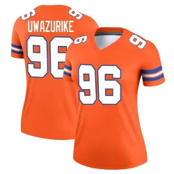Women's Eyioma Uwazurike Denver Broncos No.96 Legend Alternate Mile High Collection 1977 Throwback Jersey - Orange
