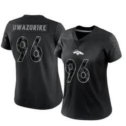 Women's Eyioma Uwazurike Denver Broncos No.96 Limited Reflective Jersey - Black