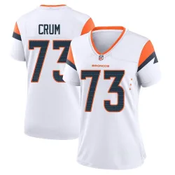 Women's Frank Crum Denver Broncos No.73 Game 2nd Jersey - White