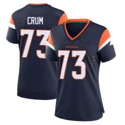 Women's Frank Crum Denver Broncos No.73 Game Alternate Jersey - Navy