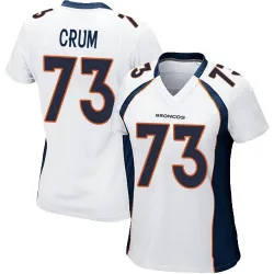 Women's Frank Crum Denver Broncos No.73 Game Jersey - White