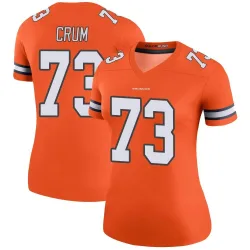 Women's Frank Crum Denver Broncos No.73 Legend Color Rush Jersey - Orange