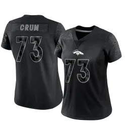 Women's Frank Crum Denver Broncos No.73 Limited Reflective Jersey - Black