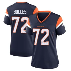 Women's Garett Bolles Denver Broncos No.72 Game Alternate Jersey - Navy