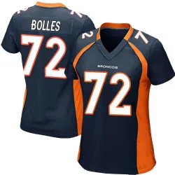 Women's Garett Bolles Denver Broncos No.72 Game Alternate Jersey - Navy Blue