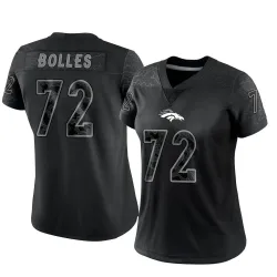 Women's Garett Bolles Denver Broncos No.72 Limited Reflective Jersey - Black