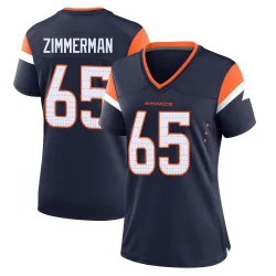 Women's Gary Zimmerman Denver Broncos No.65 Game Alternate Jersey - Navy