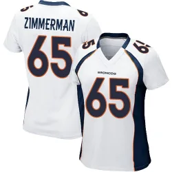 Women's Gary Zimmerman Denver Broncos No.65 Game Jersey - White