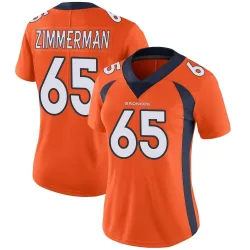 Women's Gary Zimmerman Denver Broncos No.65 Limited Team Color Vapor Untouchable Jersey - Orange