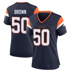 Women's JB Brown Denver Broncos No.50 Game Alternate Jersey - Navy