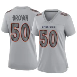 Women's JB Brown Denver Broncos No.50 Game Atmosphere Fashion Jersey - Gray
