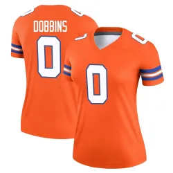 Women's J.K. Dobbins Denver Broncos No.0 Legend Alternate Mile High Collection 1977 Throwback Jersey - Orange