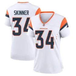 Women's JL Skinner Denver Broncos No.34 Game 2nd Jersey - White