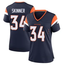Women's JL Skinner Denver Broncos No.34 Game Alternate Jersey - Navy