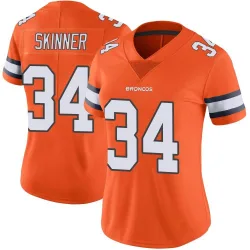 Women's JL Skinner Denver Broncos No.34 Limited Color Rush Vapor Untouchable Jersey - Orange