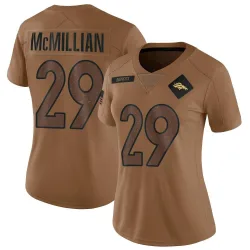 Women's Ja'Quan McMillian Denver Broncos No.29 Limited 2023 Salute To Service Jersey - Brown