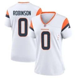 Women's Jaden Robinson Denver Broncos No.0 Game 2nd Jersey - White