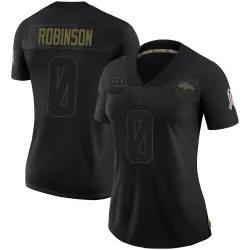 Women's Jaden Robinson Denver Broncos No.0 Limited 2020 Salute To Service Jersey - Black