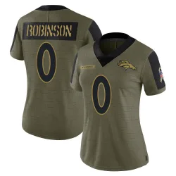 Women's Jaden Robinson Denver Broncos No.0 Limited 2021 Salute To Service Jersey - Olive