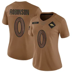 Women's Jaden Robinson Denver Broncos No.0 Limited 2023 Salute To Service Jersey - Brown