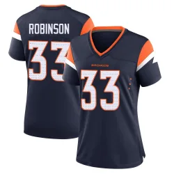 Women's Jaden Robinson Denver Broncos No.33 Game Alternate Jersey - Navy