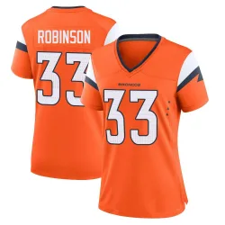 Women's Jaden Robinson Denver Broncos No.33 Game Jersey - Orange