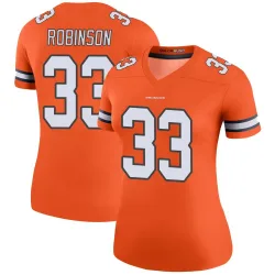 Women's Jaden Robinson Denver Broncos No.33 Legend Color Rush Jersey - Orange