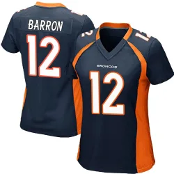 Women's Jahdae Barron Denver Broncos No.12 Game Alternate Jersey - Navy Blue
