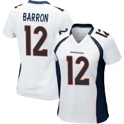 Women's Jahdae Barron Denver Broncos No.12 Game Jersey - White